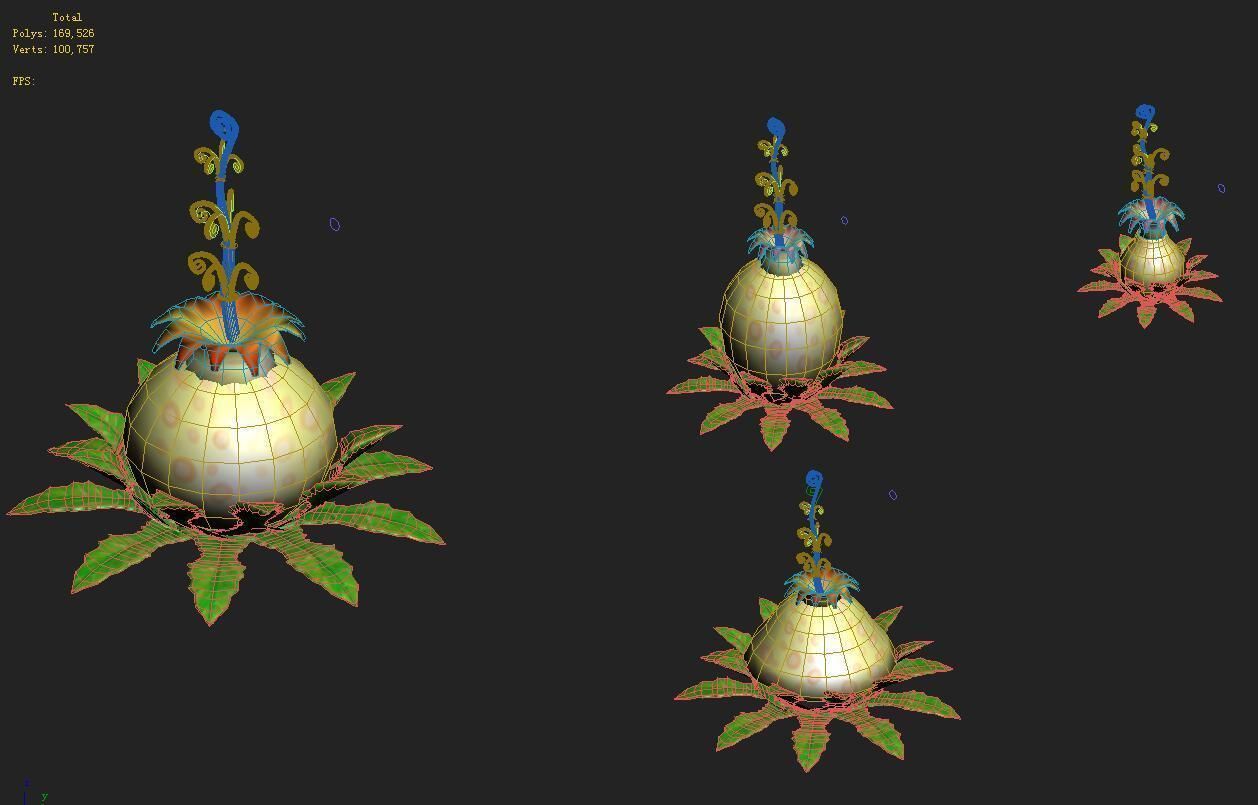 Cartoon version - flower belly flower 3D model_3