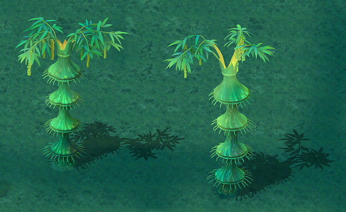 Cartoon Edition - Flower Bamboo Forest 3D model