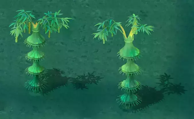 Cartoon Edition - Flower Bamboo Forest 3D model