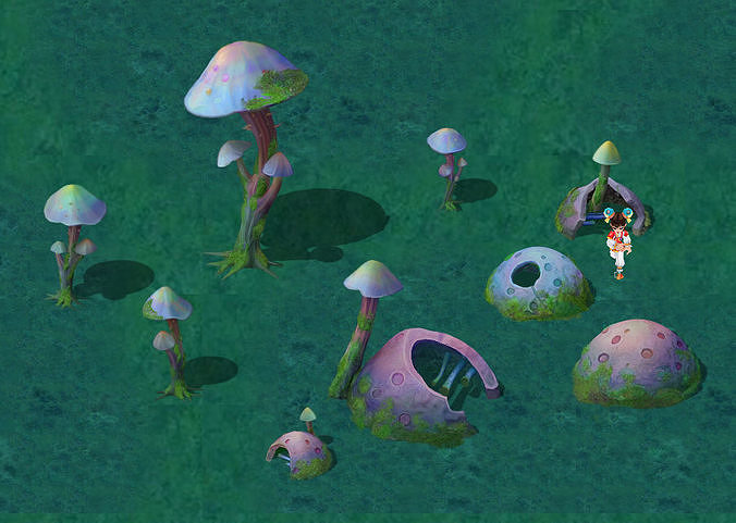 Cartoon version - fossil spores 3D model