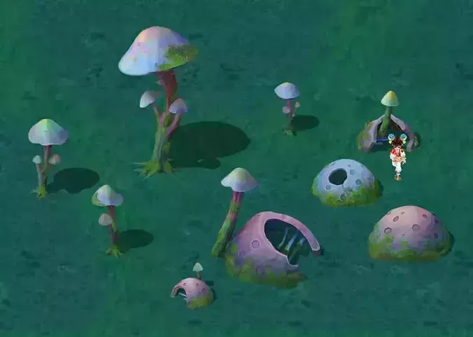 Cartoon version - fossil spores 3D model
