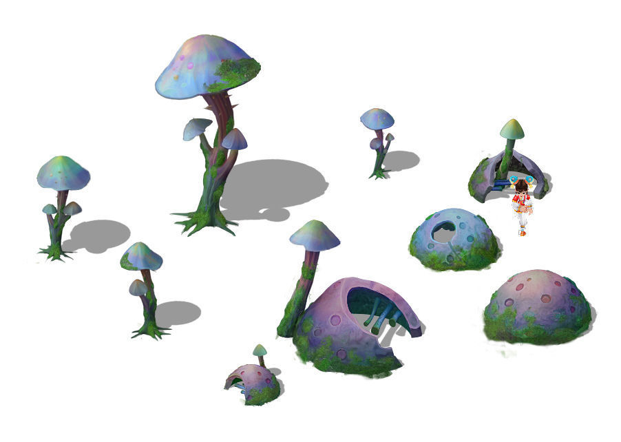 Cartoon version - fossil spores 3D model_1