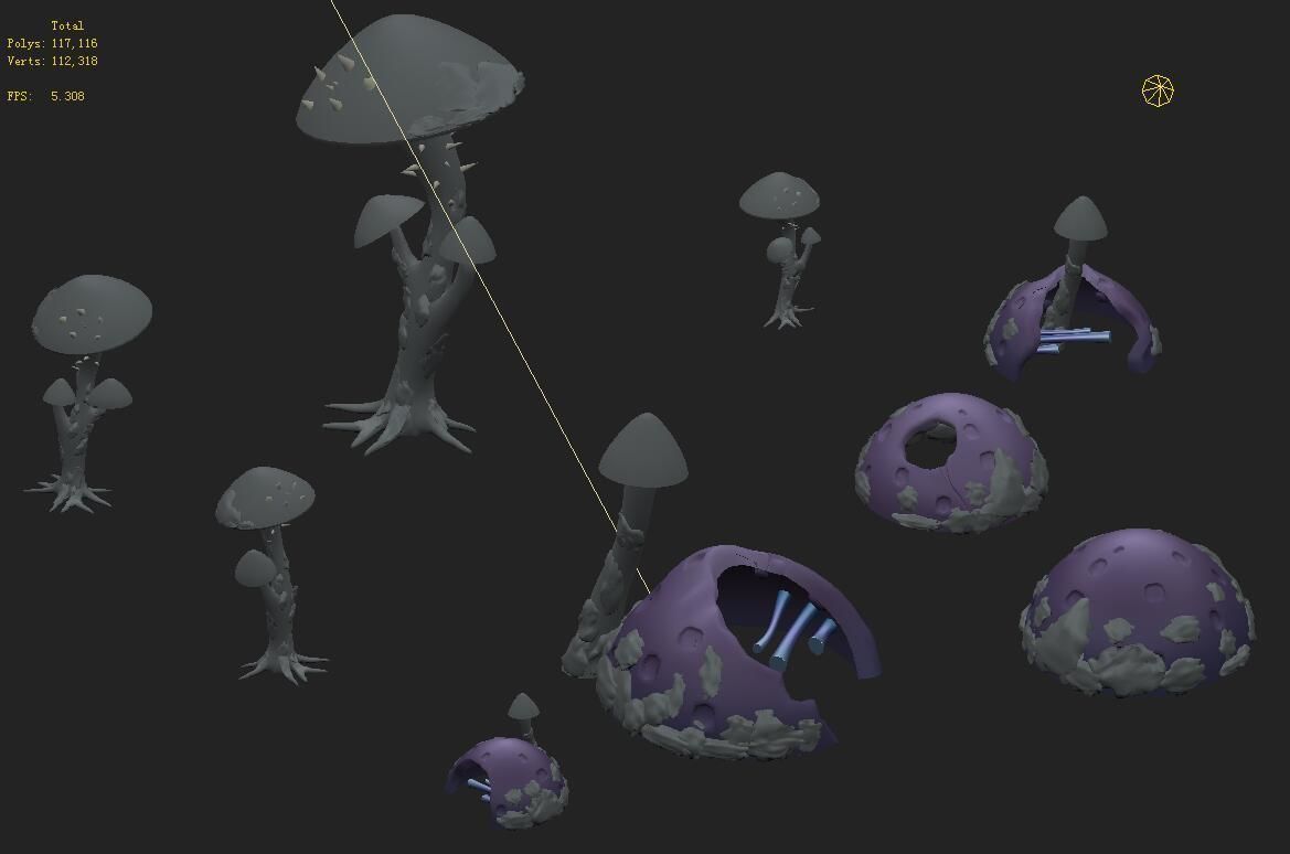 Cartoon version - fossil spores 3D model_2