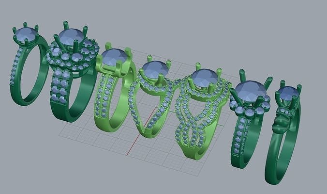  ring jewelry Low-poly 3D print model