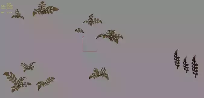 Cartoon version - wasteland vegetation 3D model