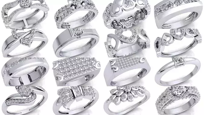 98 Fancy Ring Collection And Render Detail 