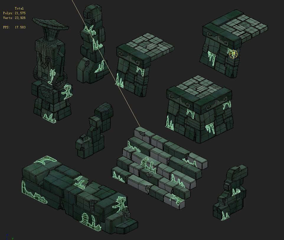 Cartoon version - Maya ruins 3D model_3