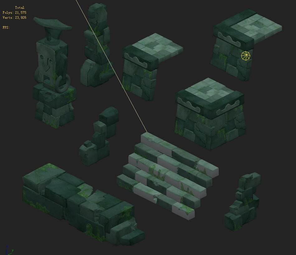Cartoon version - Maya ruins 3D model_2