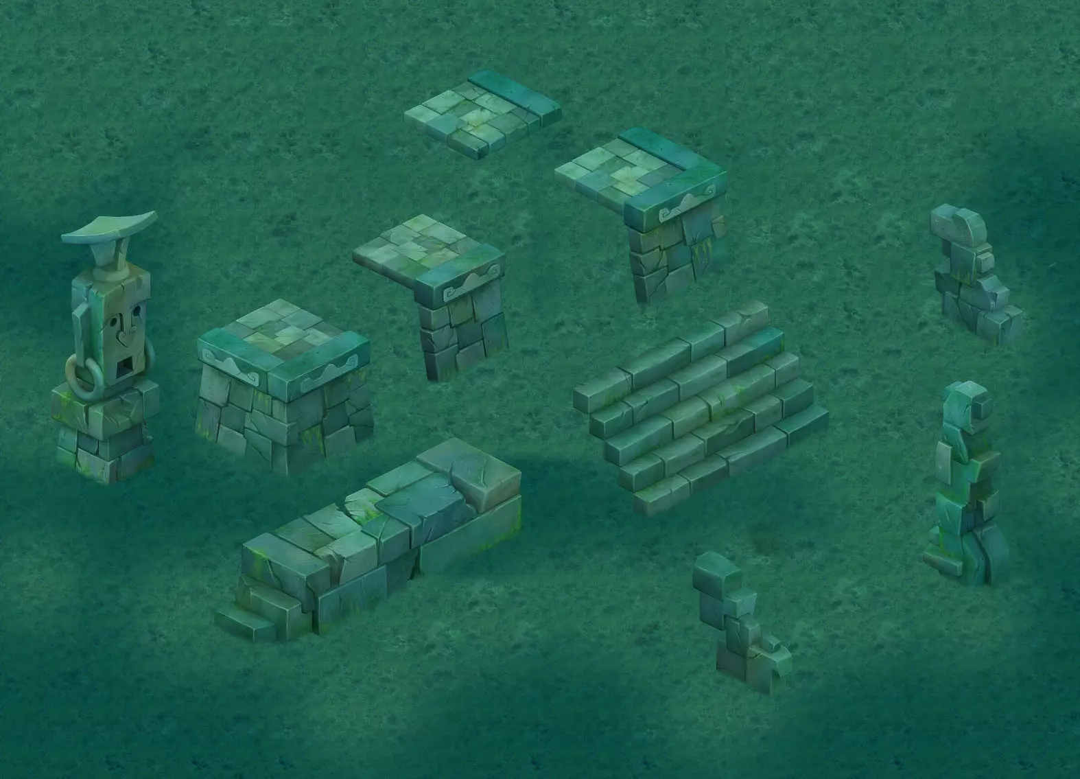 Cartoon version - Maya ruins 3D model_0