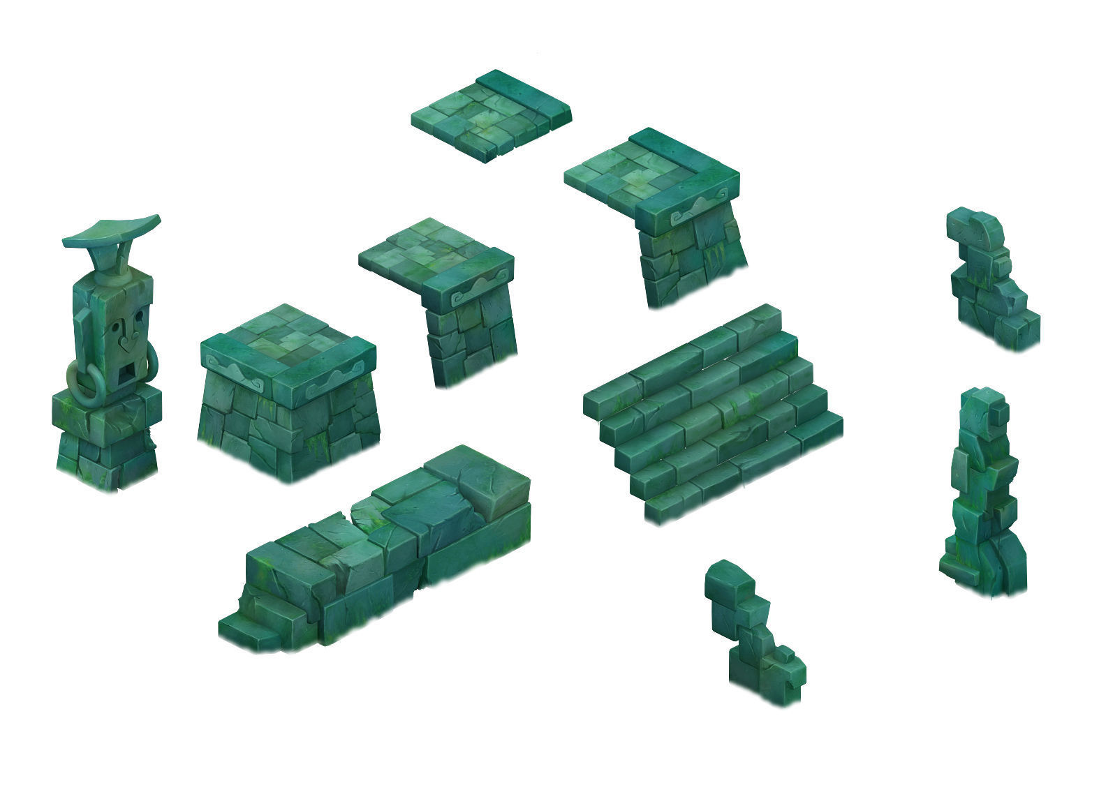 Cartoon version - Maya ruins 3D model_1