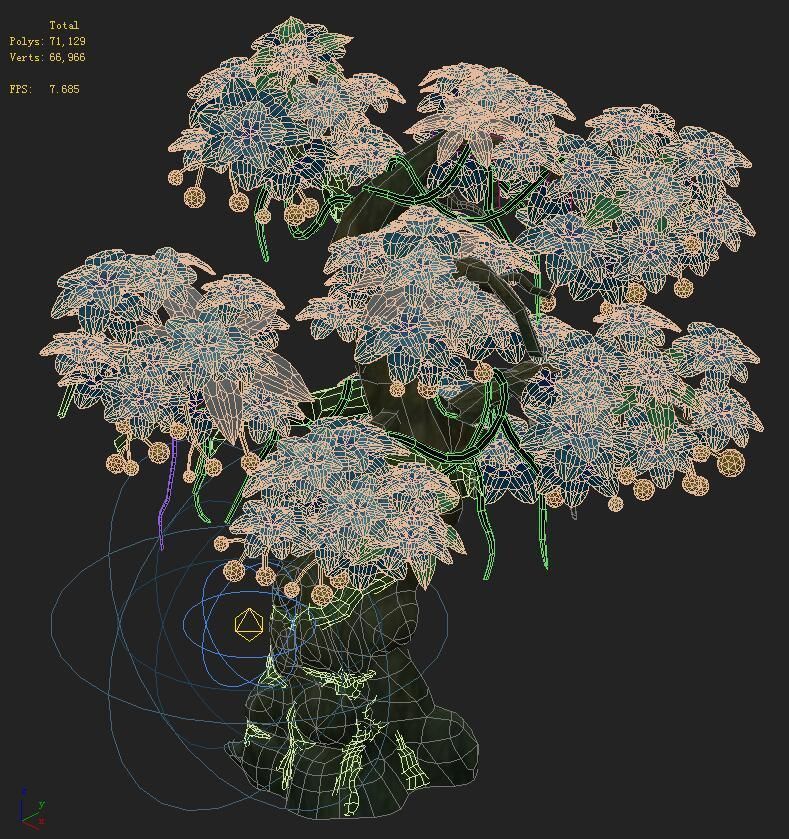 Cartoon version - wonderful fruit tree 01 3D model_3