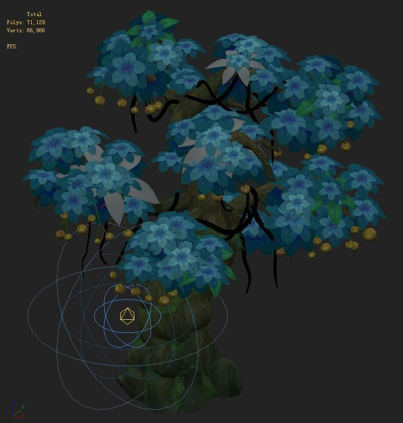Cartoon version - wonderful fruit tree 01 3D model_2