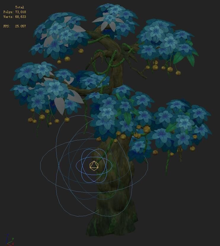 Cartoon version - wonderful fruit tree 02 3D model_2