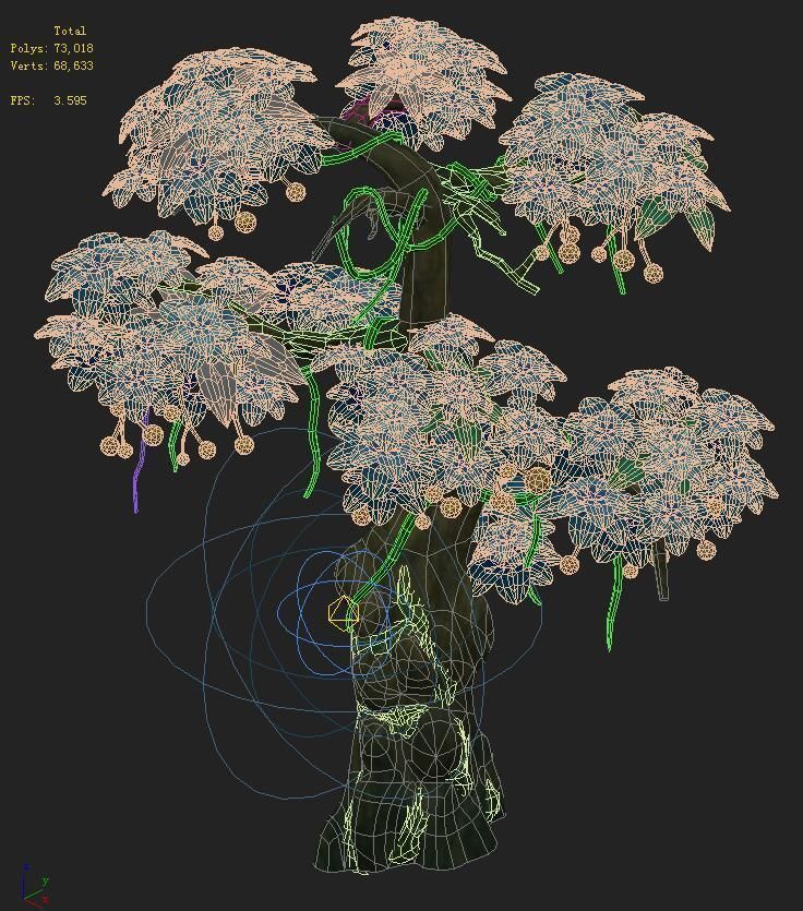 Cartoon version - wonderful fruit tree 02 3D model_3