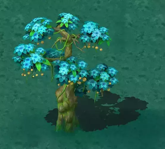 Cartoon version - wonderful fruit tree 02 3D model