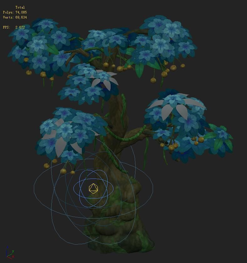 Cartoon version - wonderful fruit tree 03 3D model_2