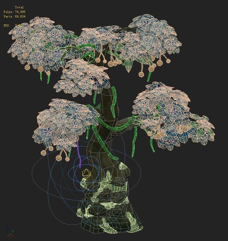 Cartoon version - wonderful fruit tree 03 3D model_3