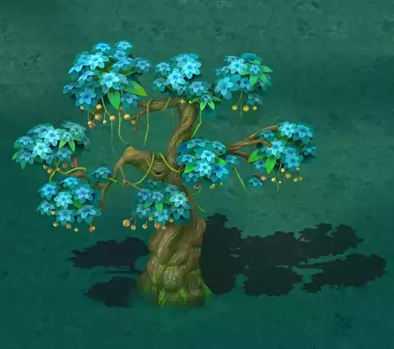 Cartoon version - wonderful fruit tree 04 3D model