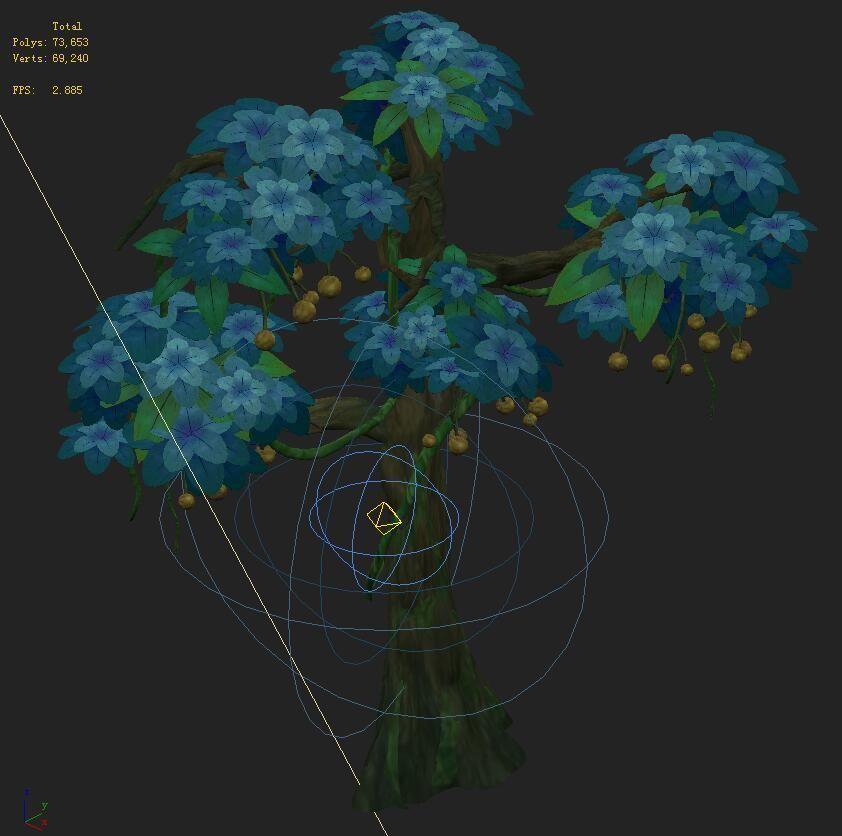 Cartoon version - wonderful fruit tree 05 3D model_2