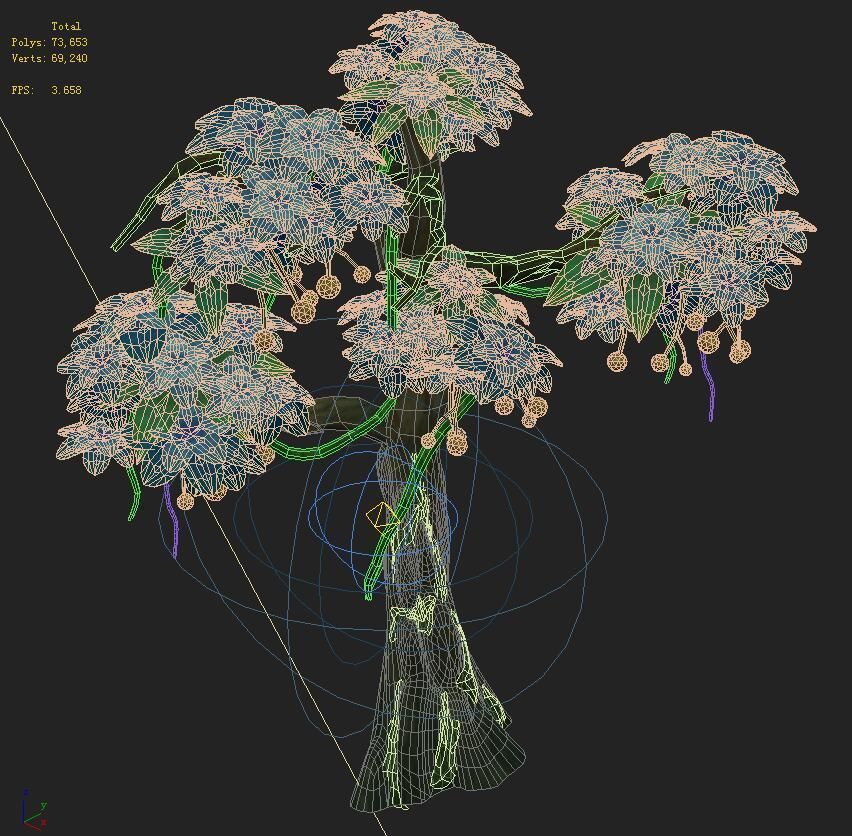 Cartoon version - wonderful fruit tree 05 3D model_3