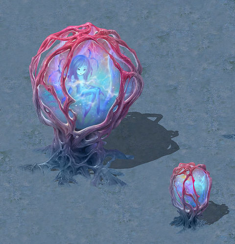Cartoon version - banshee fetus demon tree 01 3D model