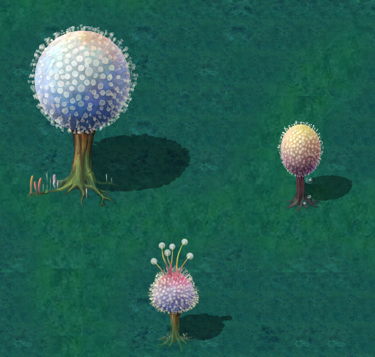 Cartoon version - pompon Spores 3D model_2