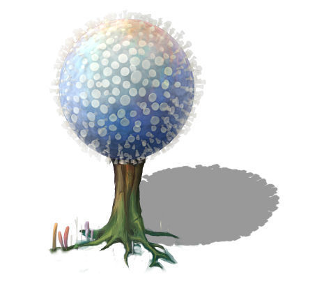 Cartoon version - pompon Spores 3D model_1