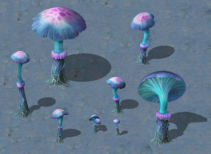 Cartoon Edition - Ancient Chi You mushrooms 3D model