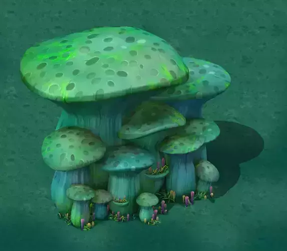 toon Edition - Ancient Nu Wa Mushroom Fossils 01 3D model