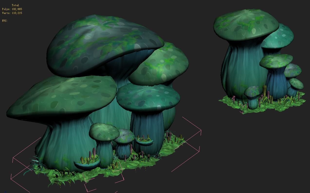 rtoon Edition - Ancient Nu Wa Mushroom Fossil 02 3D model_4