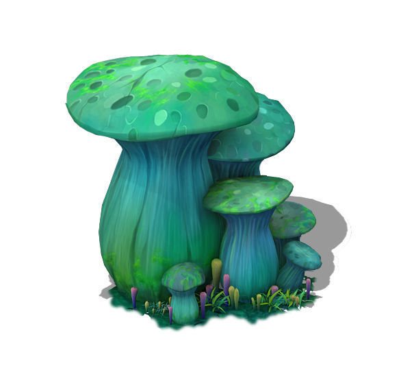 rtoon Edition - Ancient Nu Wa Mushroom Fossil 02 3D model_3