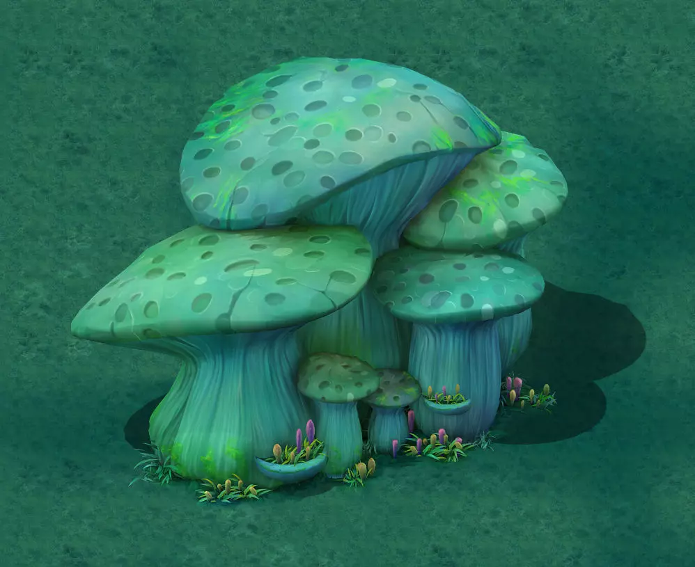 rtoon Edition - Ancient Nu Wa Mushroom Fossil 02 3D model_0