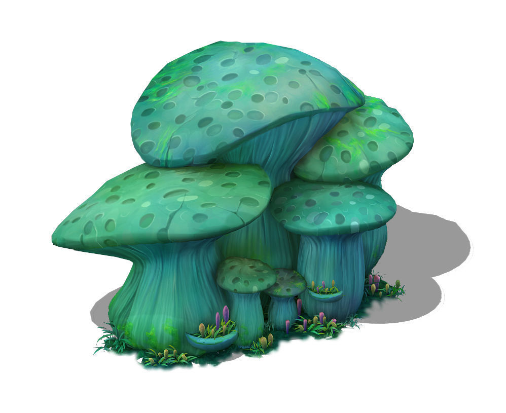 rtoon Edition - Ancient Nu Wa Mushroom Fossil 02 3D model_1