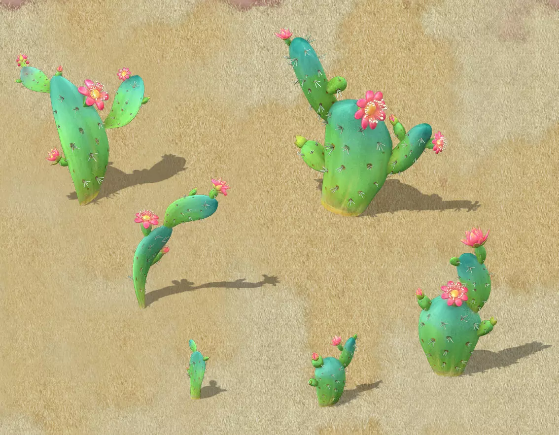 Cartoon version - cactus 3D model