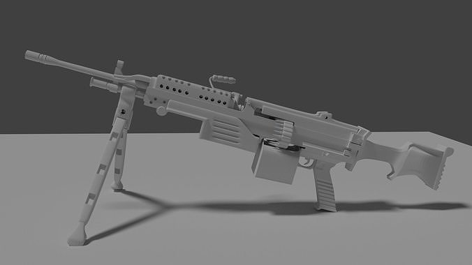 M249 machine gun  Free low-poly 3D model