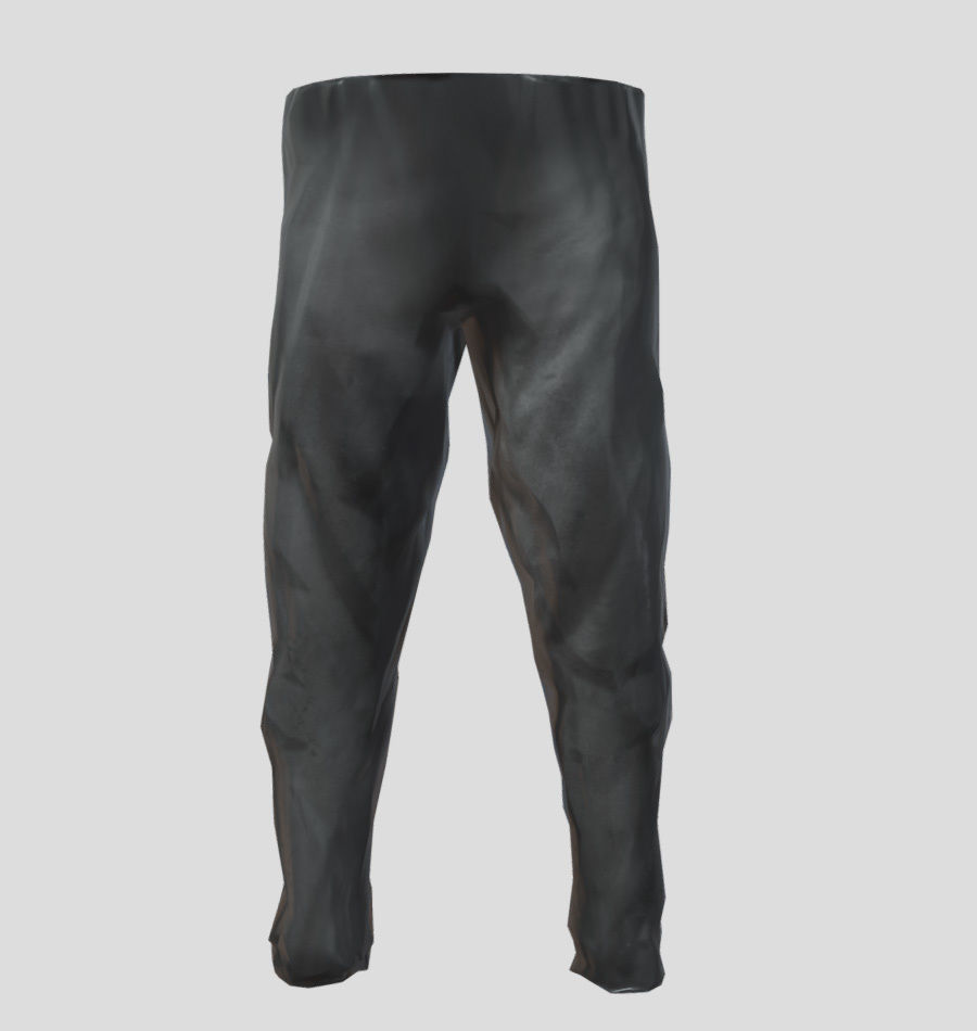 Pants pair of Low-poly 3D model_7