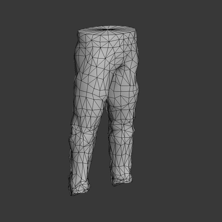 Pants pair of Low-poly 3D model_8