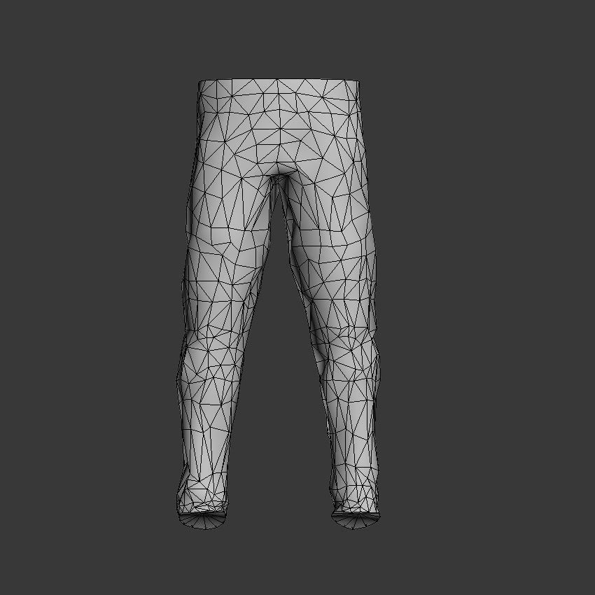 Pants pair of Low-poly 3D model_9