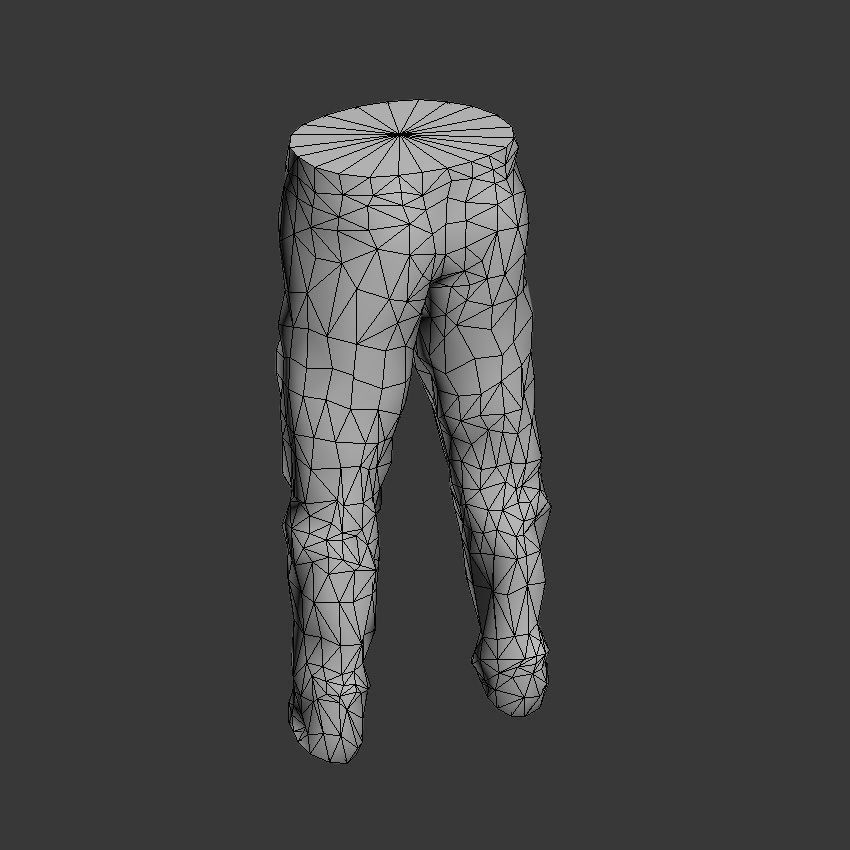 Pants pair of Low-poly 3D model_10