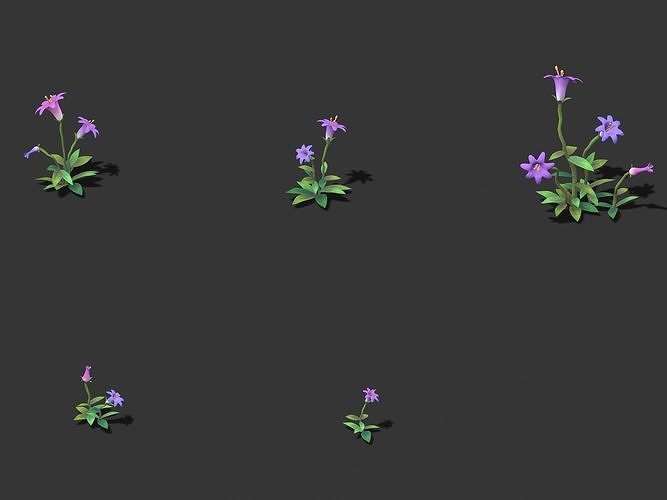 Cartoon version - small flower bark forest 3D model