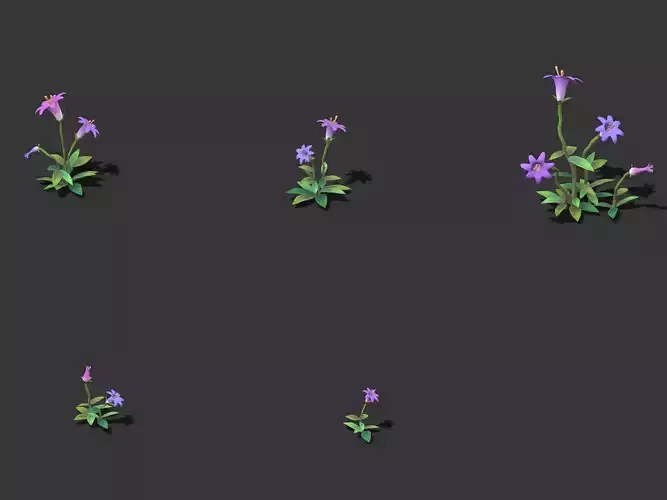 Cartoon version - small flower bark forest 3D model
