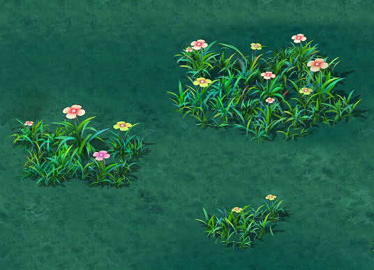 Cartoon version - small wildflower surface 3D model