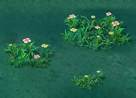 Cartoon version - small wildflower surface 3D model