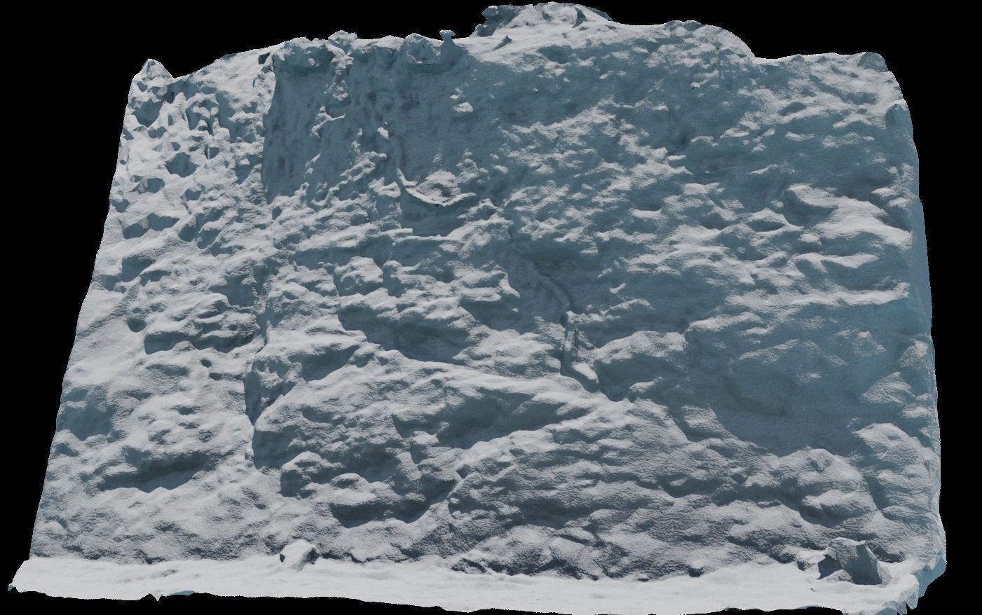 3d scanned cliff Low-poly 3D model_4