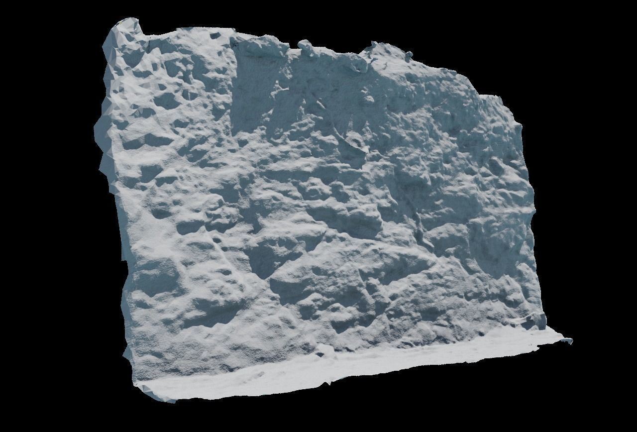 3d scanned cliff Low-poly 3D model_5