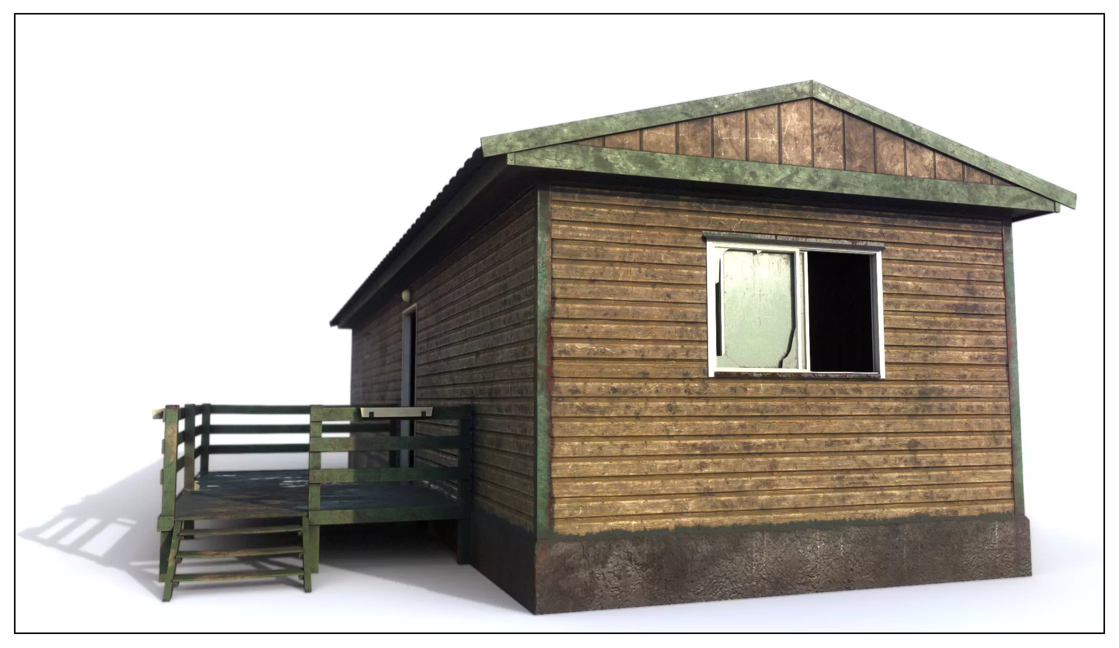Abandoned House base Low-poly 3D model