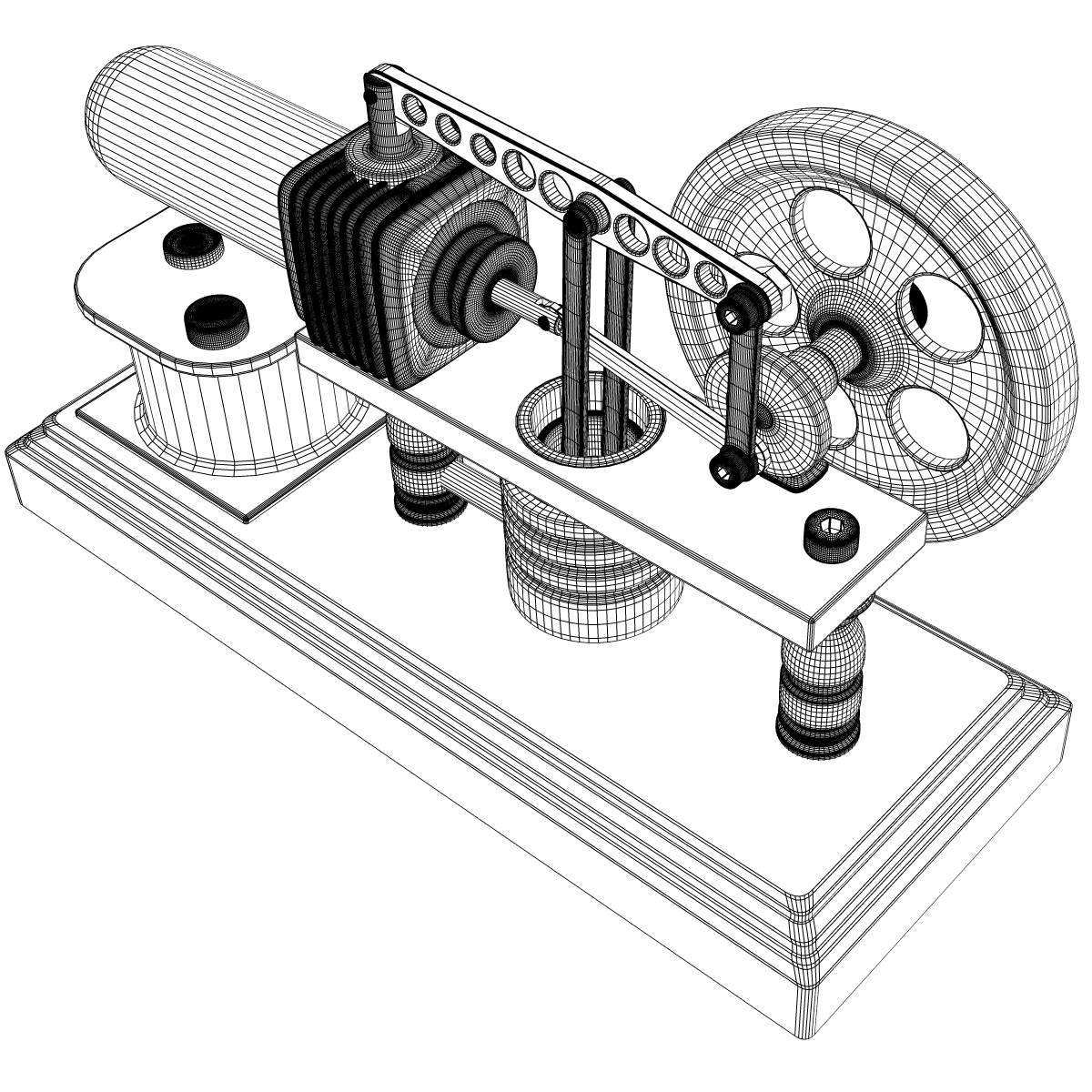 Stirling Engine 3D model_4