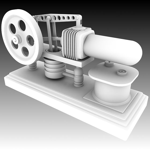 Stirling Engine 3D model_2