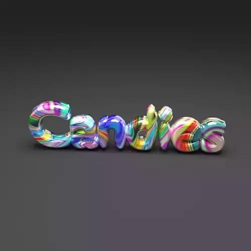 Candies Text with Candy Effect 3D model