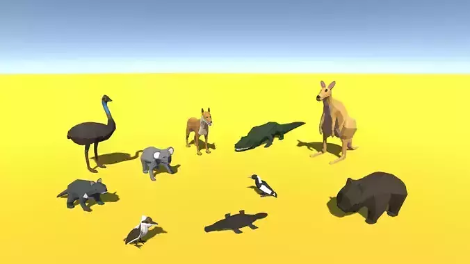 9t5 Low Poly Australian Animals Low-poly 3D model